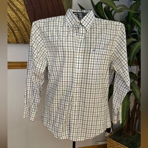 Southern Tide White and Blue Plaid Shirt